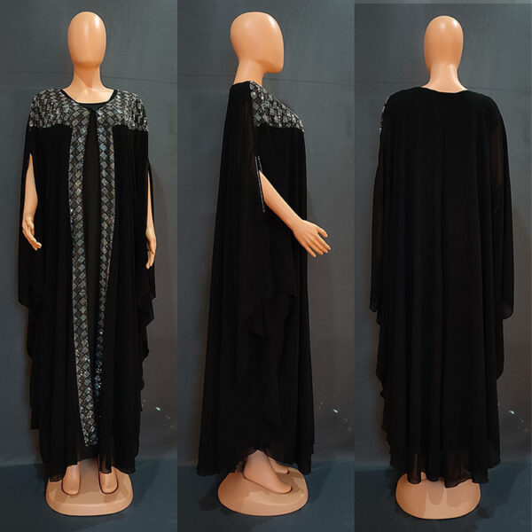 African European And American Dress Robe Pearl Chiffon - Image 7