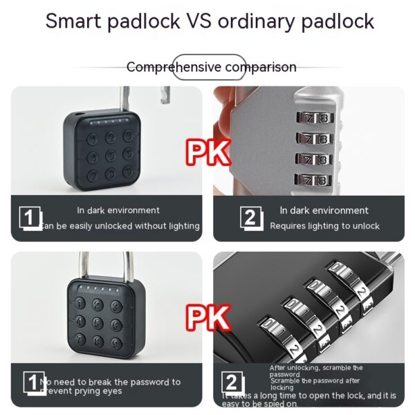 Fingerprint Lock Padlock Household Waterproof Password Cabinet Anti-theft Door Lock APP - Image 3