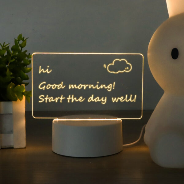 LED Light Note Board Usb Desktop Night Light Luminous Handmade Writing Board - Image 2