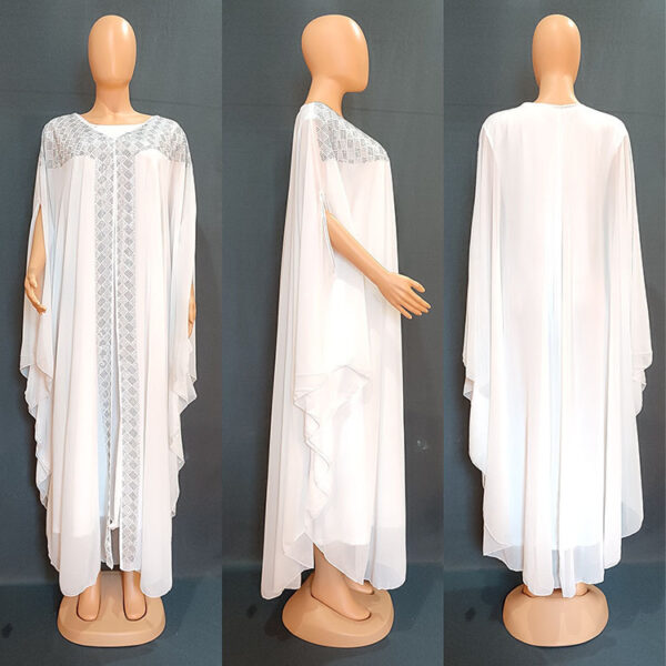 African European And American Dress Robe Pearl Chiffon - Image 2