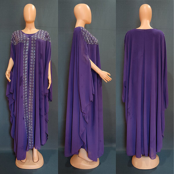 African European And American Dress Robe Pearl Chiffon - Image 5