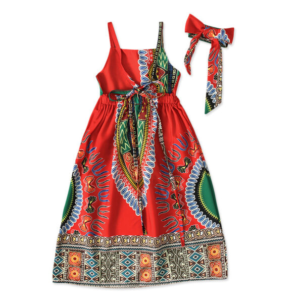 African Children's Bohemian Style Sleeveless Suspender Dress - Image 2