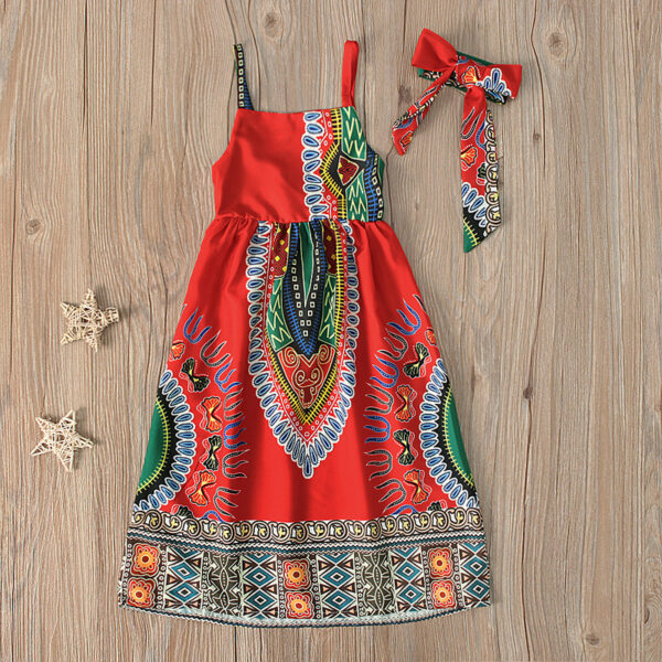 African Children's Bohemian Style Sleeveless Suspender Dress - Image 6