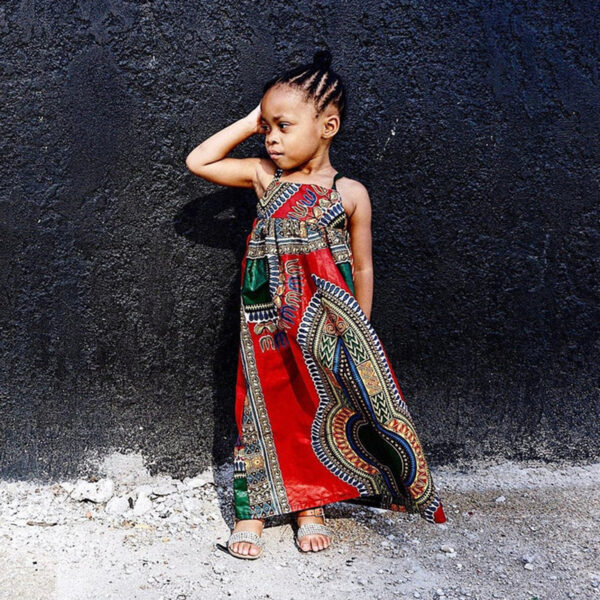 African Children's Bohemian Style Sleeveless Suspender Dress - Image 4