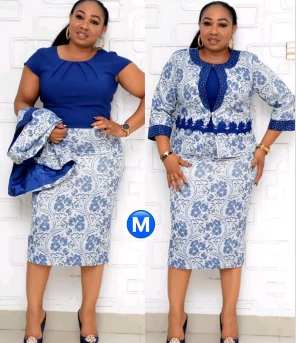 African Womans Print Stitching Water-Soluble Lace Suit