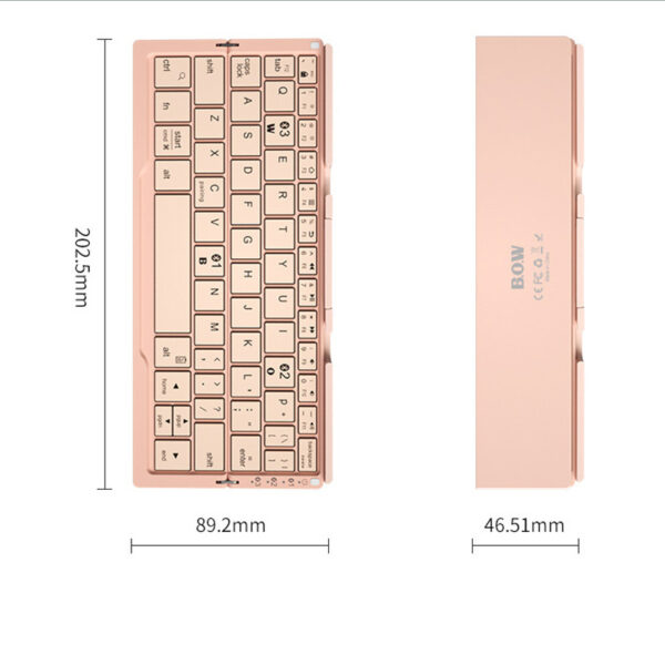 Mini Folding Bluetooth Keyboard Wireless Keypad Support3 Devices With Stand Rechargeable Foldable Keyboard For Phone Tablet - Image 6