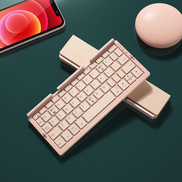 Mini Folding Bluetooth Keyboard Wireless Keypad Support3 Devices With Stand Rechargeable Foldable Keyboard For Phone Tablet - Image 4