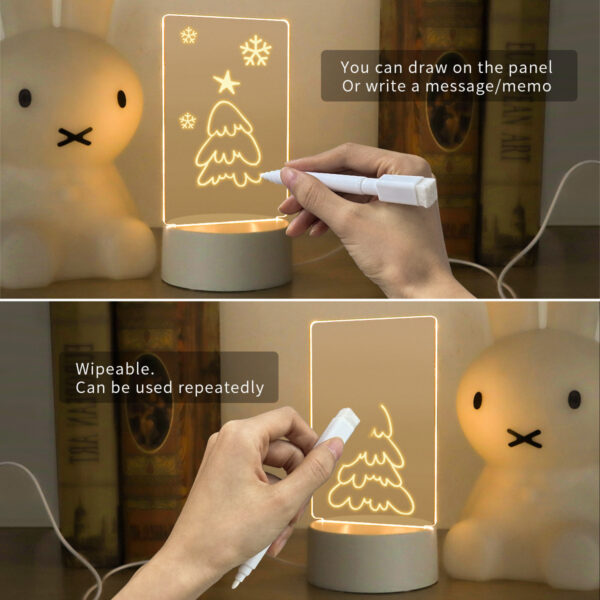 LED Light Note Board Usb Desktop Night Light Luminous Handmade Writing Board - Image 5