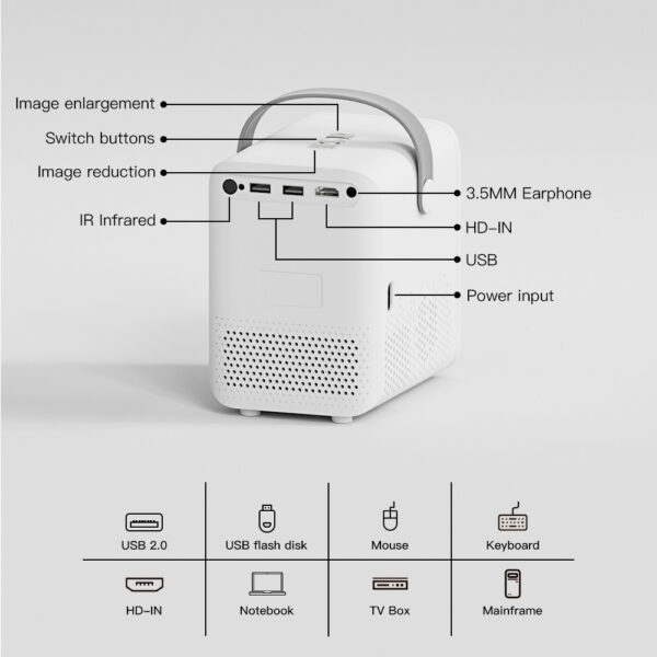 P10 2023 New Super Clear Cross-border Household Mini Portable LCD Projector Android Projector Outdoor - Image 5