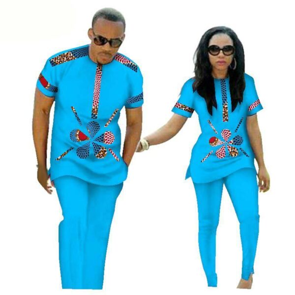 Cotton African Ethnic Couple Clothing Pants suit