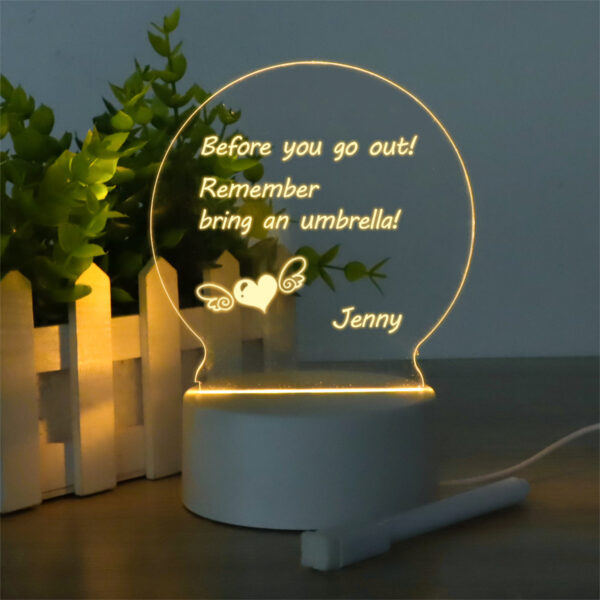 LED Light Note Board Usb Desktop Night Light Luminous Handmade Writing Board - Image 8