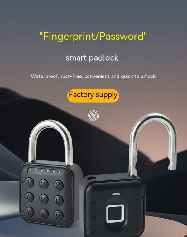 Fingerprint Lock Padlock Household Waterproof Password Cabinet Anti-theft Door Lock APP - Image 8