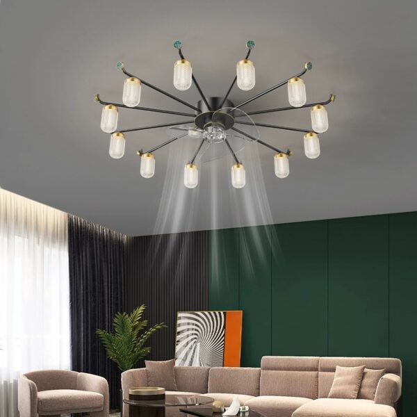 Modern And Minimalist Creative Nordic Living Room Fan Lights - Image 2