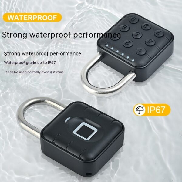 Fingerprint Lock Padlock Household Waterproof Password Cabinet Anti-theft Door Lock APP - Image 2