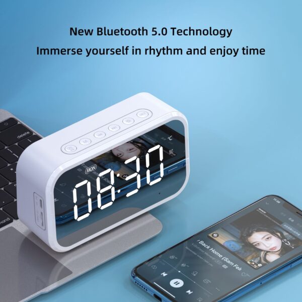 Desktop Alarm Clock Bluetooth Wireless Audio - Image 4