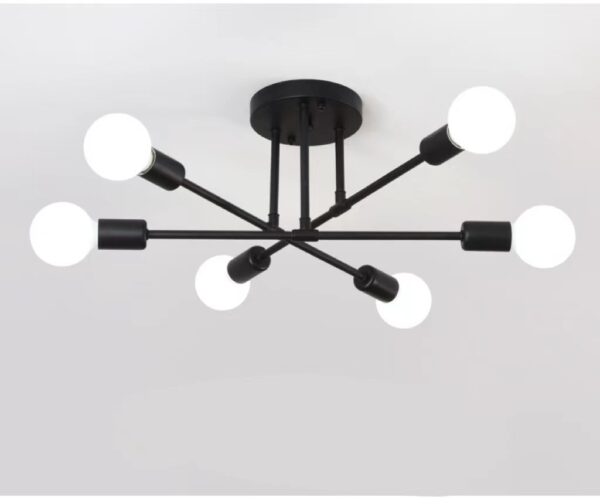 Bedroom Living Room Dining Room 6 Head Ceiling Lights Industrial Wind Iron Art - Image 3