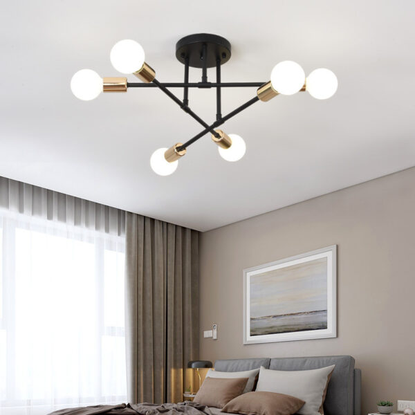 Bedroom Living Room Dining Room 6 Head Ceiling Lights Industrial Wind Iron Art - Image 5