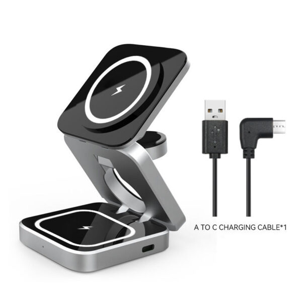 3 In 1 Foldable Wireless Charger Station Magnetic Wireless Charging For Multiple Devices - Image 9