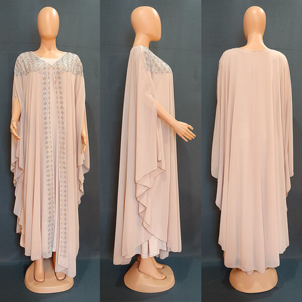 African European And American Dress Robe Pearl Chiffon - Image 3