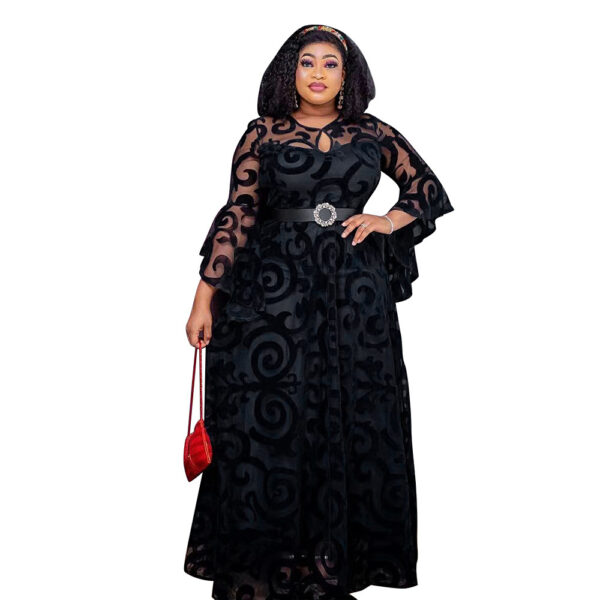 African Women's Wear Plus Size Chiffon Pleated Dress - Image 5