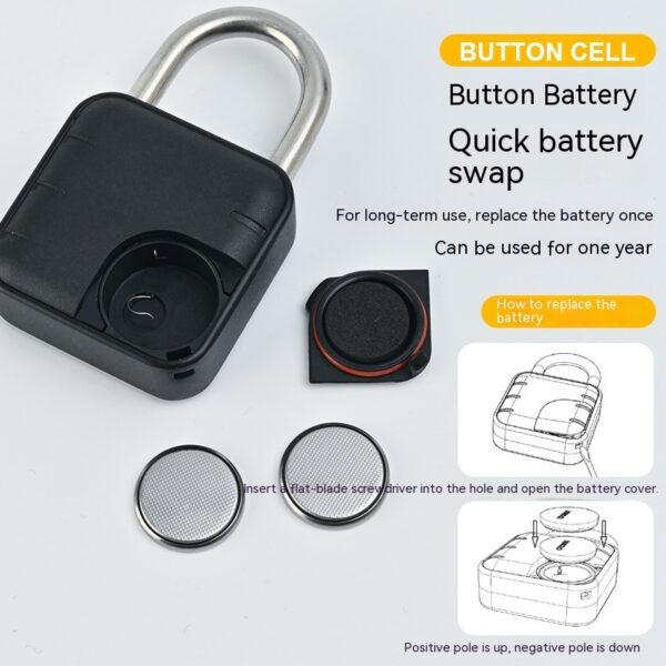 Fingerprint Lock Padlock Household Waterproof Password Cabinet Anti-theft Door Lock APP - Image 4