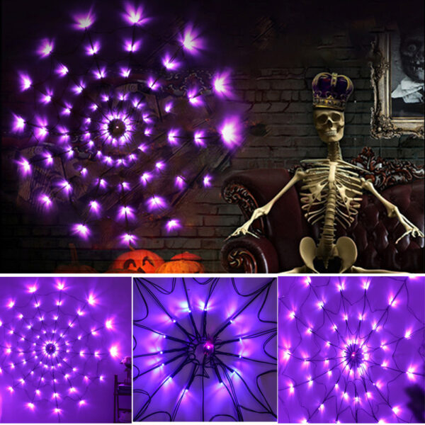 LED Spider Web Lights Halloween Decoration - Image 2