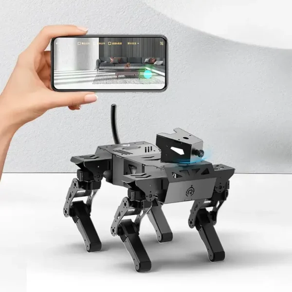 Robot Dog | AI Visual Recognition Interaction, Smart Robot Python Programmable, 12 DOF Bionic Gait Mechanical Dog,RC Control