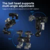 Selens Flexible Articulating Arm Mount 1/4" Screws SEB8-SYBH2A Dual Ball Head for Camera Light Stand Accessory