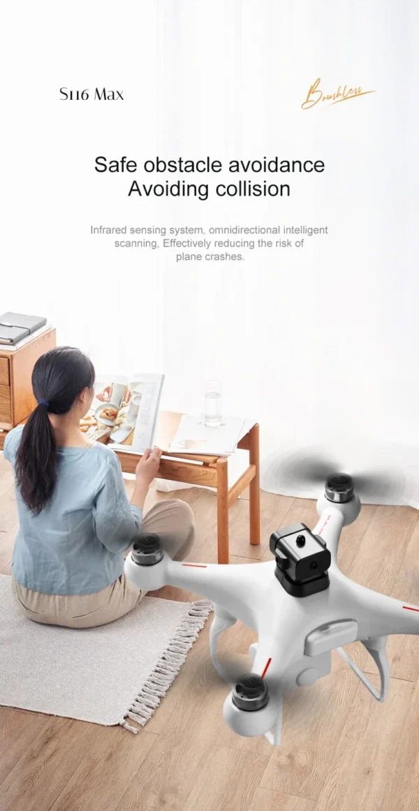 S0fd740a92db24c7e81e8fa08b5a25af91.webp S116 MAX Drone Professional with 3 Batteries 8K Dual Camera Optical Flow Brushless 360° Obstacle Avoidance WIFI FPV RC Dron Toys