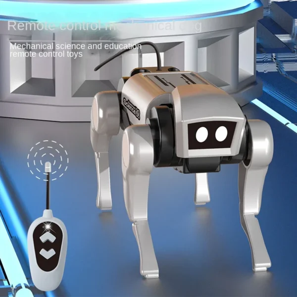 Electric Mechanical Dog RC Robot Solar Children Educational Assembly Tech DIY Puzzle Toy Bionic Smart Robot Dog Toys Gifts