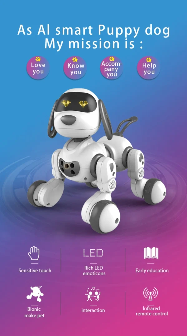 Funny RC Robot Electronic Dog Stunt Dog Voice Command Touch-sense Music Song Robot Dog for Boys Girls Children's Toys 18011