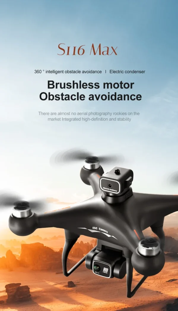 S2526da74cd8f43fb90db951137469b0ds.webp S116 MAX Drone Professional with 3 Batteries 8K Dual Camera Optical Flow Brushless 360° Obstacle Avoidance WIFI FPV RC Dron Toys