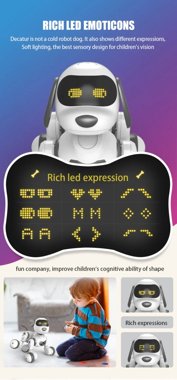 Funny RC Robot Electronic Dog Stunt Dog Voice Command Touch-sense Music Song Robot Dog for Boys Girls Children's Toys 18011