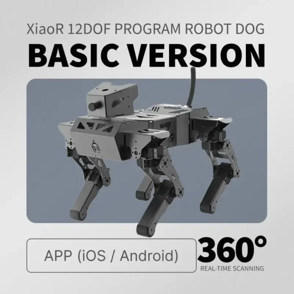 Robot Dog | AI Visual Recognition Interaction, Smart Robot Python Programmable, 12 DOF Bionic Gait Mechanical Dog,RC Control