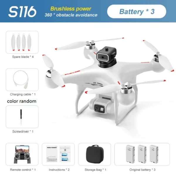 S2ee65d26ae72429ca3ccc108bf2ef028M.webp S116 MAX Drone Professional with 3 Batteries 8K Dual Camera Optical Flow Brushless 360° Obstacle Avoidance WIFI FPV RC Dron Toys