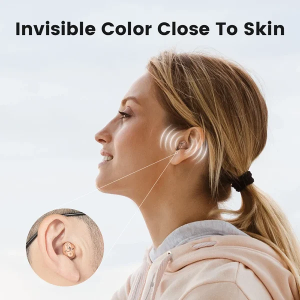 Rechargeable Hearing Aids Wireless Sound Amplifier ITE Mini Invisible Elderly Hearing Aid Headphones Deaf The Listening Device