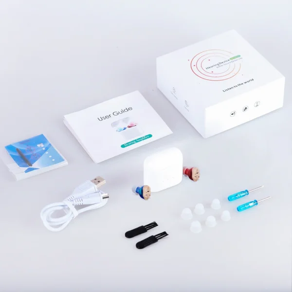 Rechargeable Hearing Aids Wireless Sound Amplifier ITE Mini Invisible Elderly Hearing Aid Headphones Deaf The Listening Device