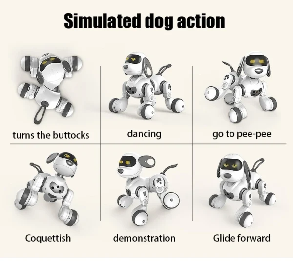 Funny RC Robot Electronic Dog Stunt Dog Voice Command Touch-sense Music Song Robot Dog for Boys Girls Children's Toys 18011