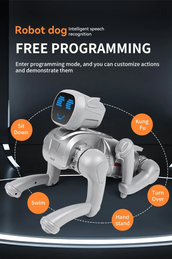 S5adc23b01c2b45fd8118545c9744b75fX.webp AI smart robot dog with APP version, featuring programming and AI multi-functionality, an excellent toy , toys, gift