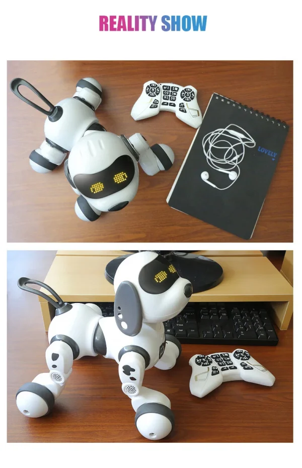 Funny RC Robot Electronic Dog Stunt Dog Voice Command Touch-sense Music Song Robot Dog for Boys Girls Children's Toys 18011