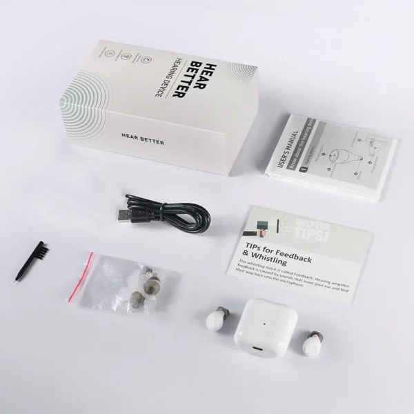 Rechargeable Hearing Aids Wireless Sound Amplifier ITE Mini Invisible Elderly Hearing Aid Headphones Deaf The Listening Device