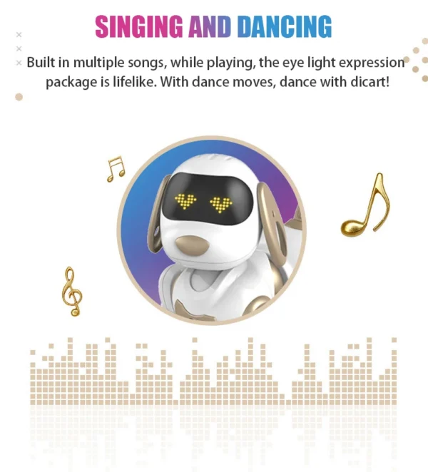 Funny RC Robot Electronic Dog Stunt Dog Voice Command Touch-sense Music Song Robot Dog for Boys Girls Children's Toys 18011