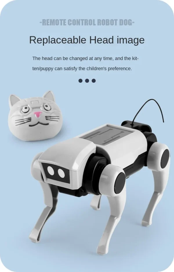 Electric Mechanical Dog RC Robot Solar Children Educational Assembly Tech DIY Puzzle Toy Bionic Smart Robot Dog Toys Gifts