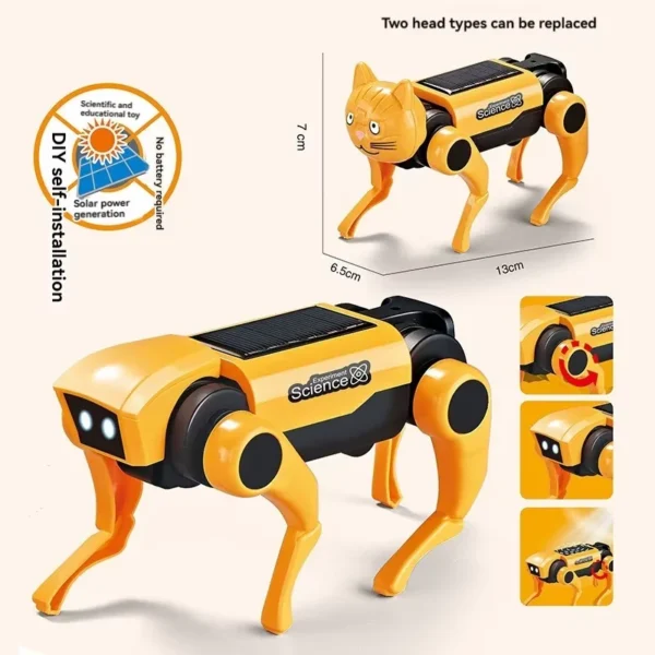 Electric Mechanical Dog RC Robot Solar Children Educational Assembly Tech DIY Puzzle Toy Bionic Smart Robot Dog Toys Gifts