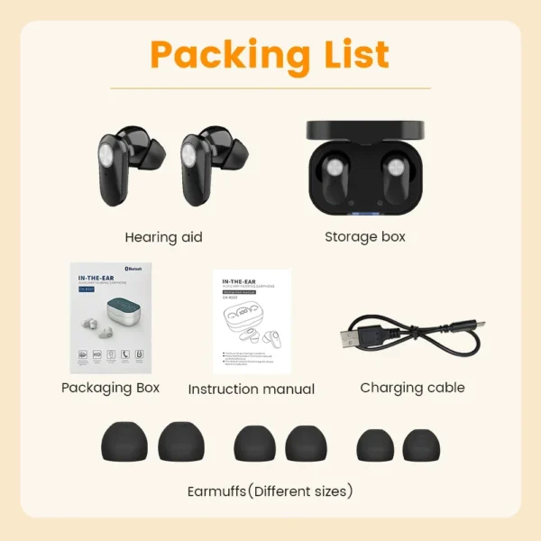 Rechargeable Hearing Aids Wireless Sound Amplifier ITE Mini Invisible Elderly Hearing Aid Headphones Deaf The Listening Device
