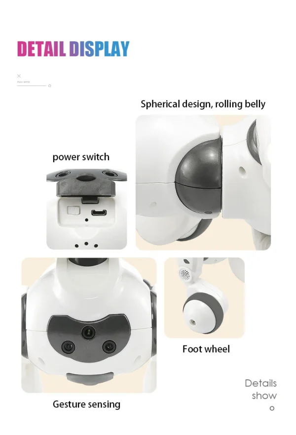 Funny RC Robot Electronic Dog Stunt Dog Voice Command Touch-sense Music Song Robot Dog for Boys Girls Children's Toys 18011