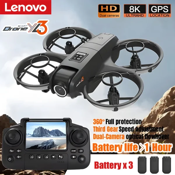Lenovo GPS Drone Multiple Batteries 8K HD Camera With Screen Remote Control Avoidance Aerial Quadcopter Ultra-long Battery Life
