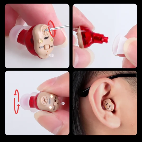 Rechargeable Hearing Aids Wireless Sound Amplifier ITE Mini Invisible Elderly Hearing Aid Headphones Deaf The Listening Device