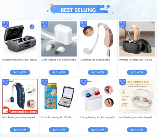 Rechargeable Hearing Aids Wireless Sound Amplifier ITE Mini Invisible Elderly Hearing Aid Headphones Deaf The Listening Device