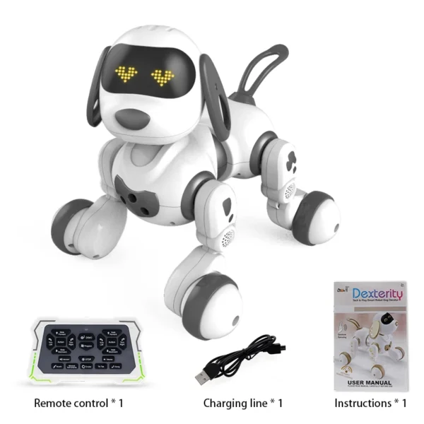Funny RC Robot Electronic Dog Stunt Dog Voice Command Touch-sense Music Song Robot Dog for Boys Girls Children's Toys 18011